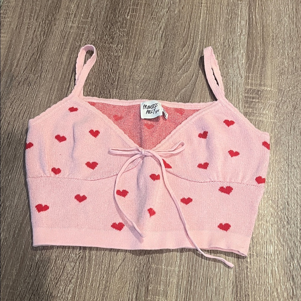 Princess Polly Love Crop Top Pink, Size M/L, NWOT